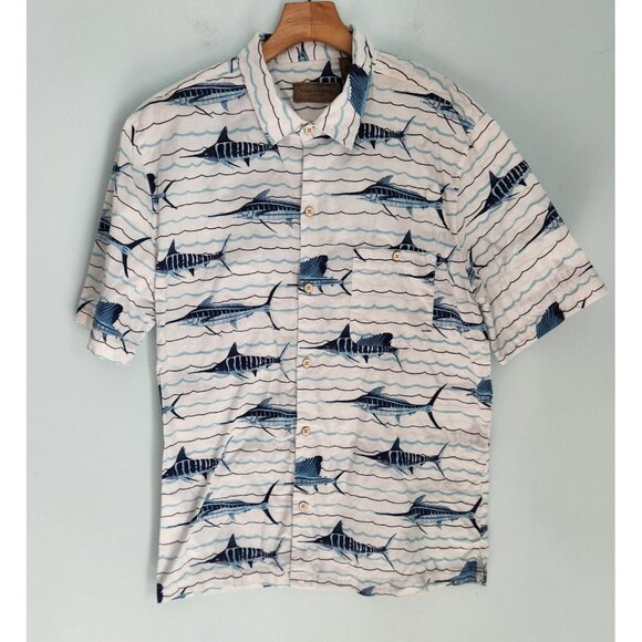 Clearwater Outfitters Shirt Fish Print Swordfish Sailfish Baja Button Up XL EUC - Picture 4 of 12